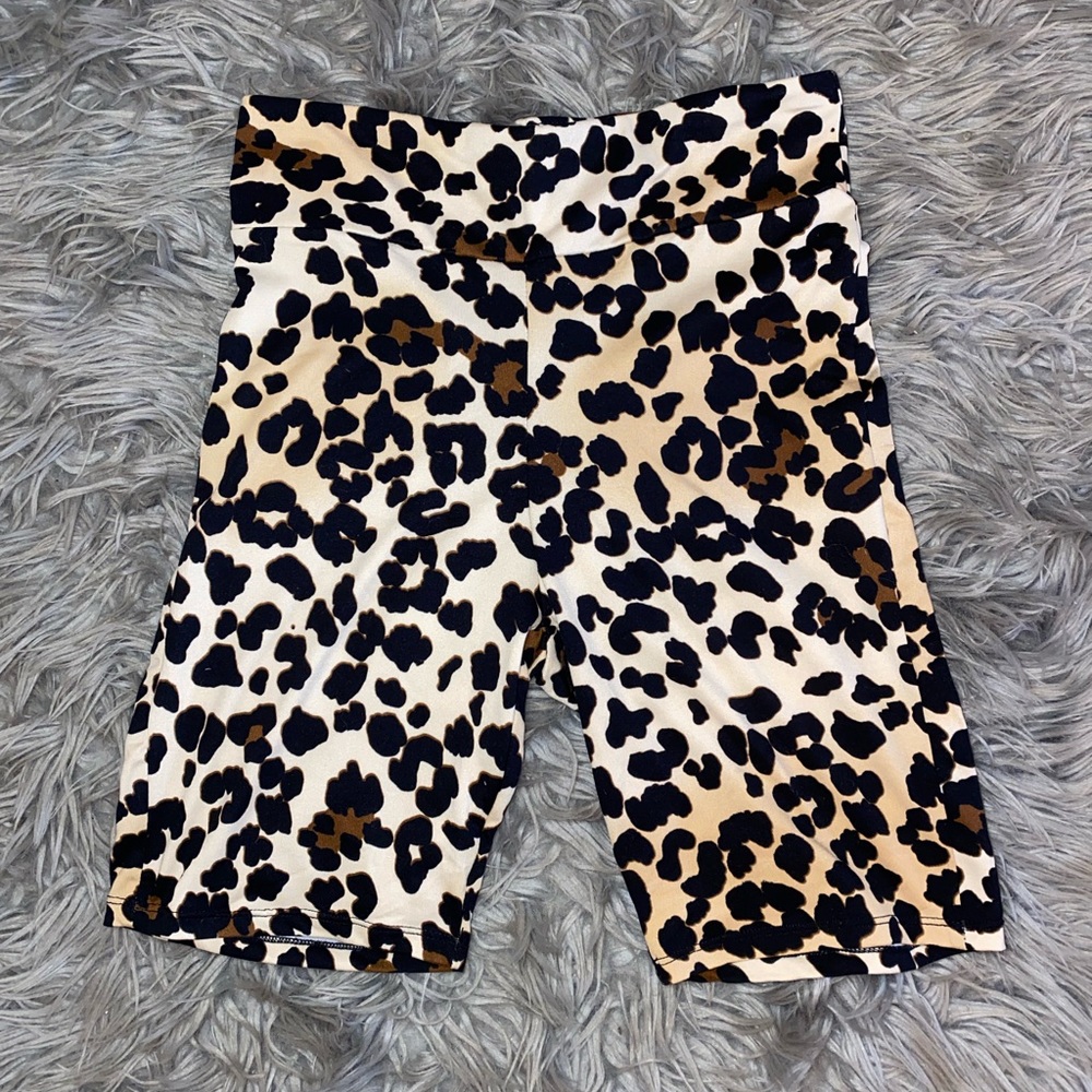 Cheetah print biker shorts